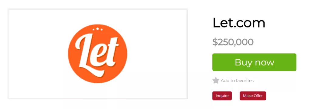重磅：极品域名Let.com六位数美金易主！