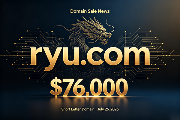 Ryu.com以76,000 美元成交