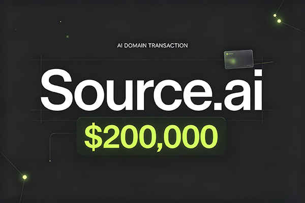 Source.ai以20万美元成交!跻身2026年度.ai公开交易第6名
