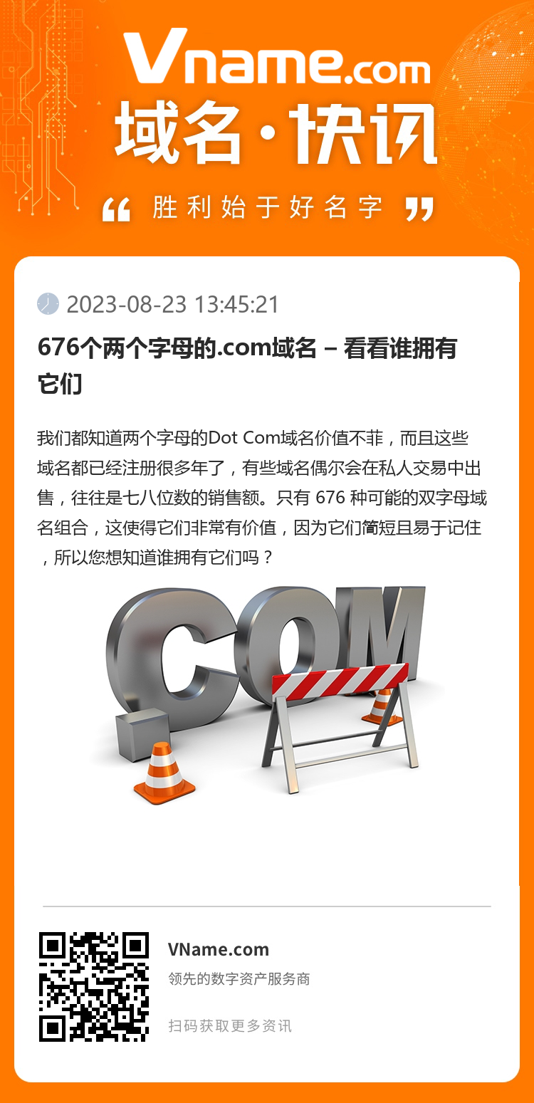 676个两个字母的.com域名 – 看看谁拥有它们