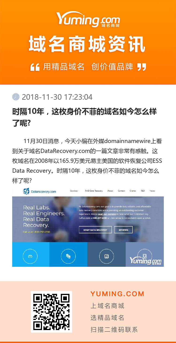 时隔10年，这枚身价不菲的域名如今怎么样了呢?