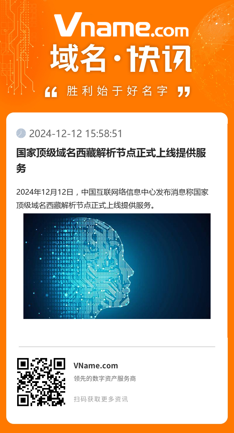 国家顶级域名西藏解析节点正式上线提供服务