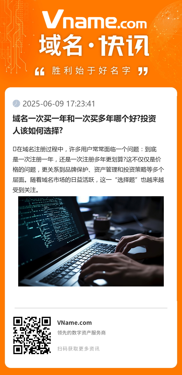 域名一次买一年和一次买多年哪个好?投资人该如何选择?