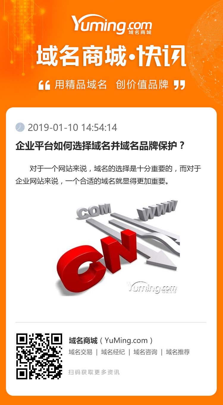 企业平台如何选择域名并域名品牌保护?
